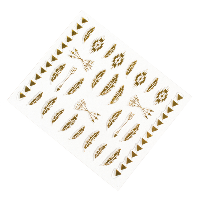 festival nail art stickers gold nail stickers